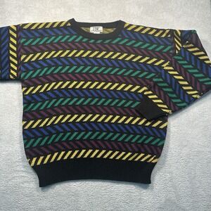 Vintage 90s TJW by Mervyns Multicolor Patterned Sweater Mens Large Acrylic‎